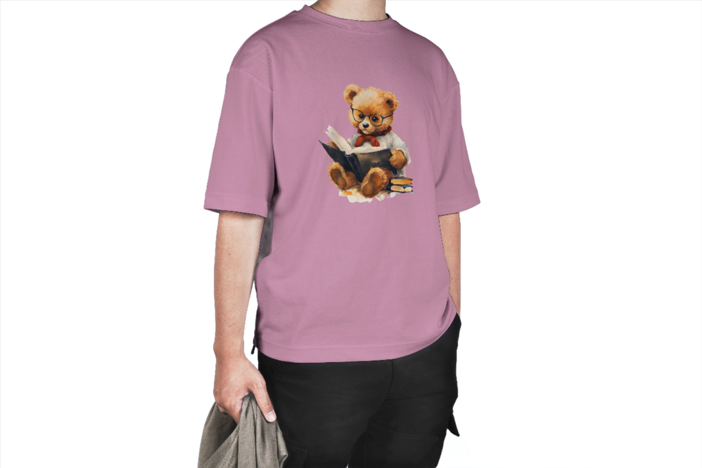 Comfort Fit Lilac T-Shirt with Bear Print